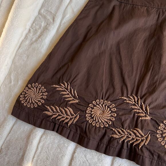 Vintage Y2K Brown Floral Embroidered Low Rise Skirt size 8 Whimsygoth - Picture 2 of 9